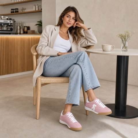 Półbuty damskie sneakersy komfortowe różowe Rieker W4000-31 Rieker