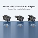 UNITEK ŁADOWARKA SIECIOWA 2X GAN USB-C & USB-A 20W CZARNA Unitek