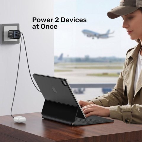 UNITEK ŁADOWARKA SIECIOWA 2X GAN USB-C & USB-A 20W CZARNA Unitek