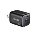UNITEK ŁADOWARKA SIECIOWA 2X GAN USB-C & USB-A 20W CZARNA Unitek