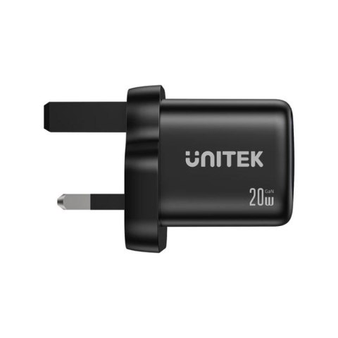 UNITEK ŁADOWARKA SIECIOWA 2X GAN USB-C & USB-A 20W CZARNA Unitek