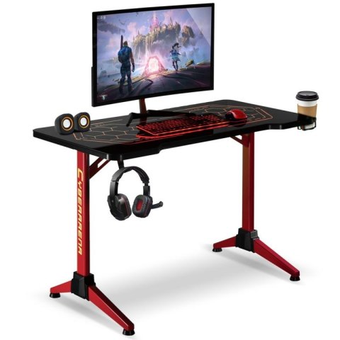 Biurko gamingowe RGB Led NanoRS, czarne, duże, 100kg max, wysokość 760mm, RS163 Maclean