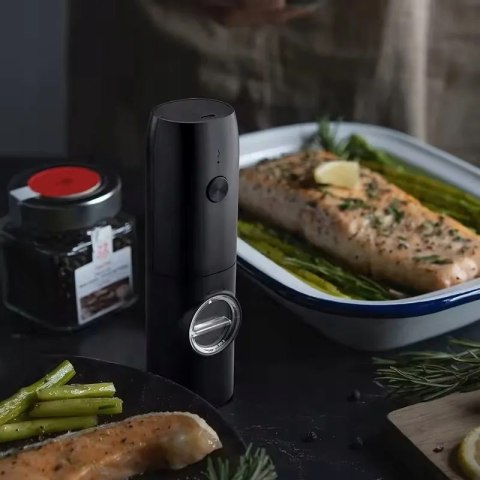 Elektryczny Młynek Do Pieprzu Soli Przypraw Akku Ładowanie USB Zestaw 2 Szt Promis