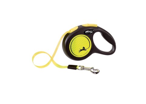 Flexi Smycz New Classic M Taśma 5m Do 25kg Żółty Neon Flexi