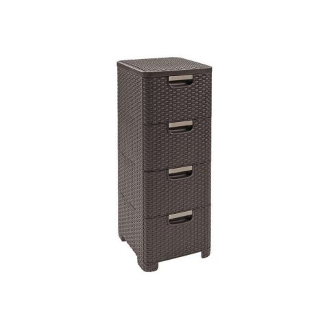 Curver Regał Z Szufladami Ciemny Brąz 4x14l Curver