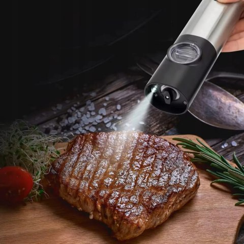 Elektryczny młynek do pieprzu soli przypraw Promis MP36 akumulatorowy ładowanie USB Promis