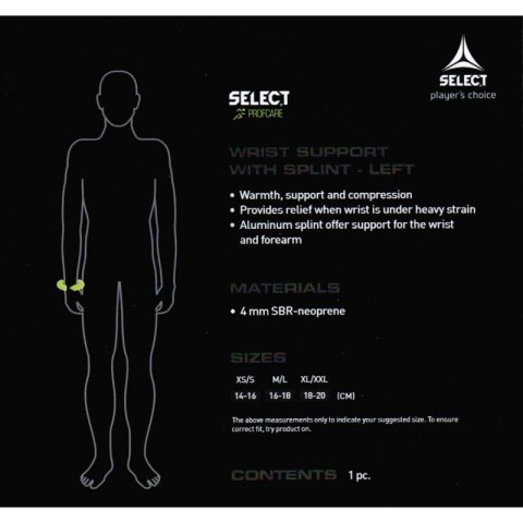 Ochraniacz na nadgarstek Select 6701 lewy Select