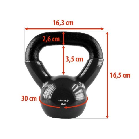 Kettlebell żeliwny Black HMS KNV04 HMS