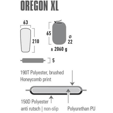 Mata Samopompująca High Peak Oregon XL 210x63x5 41126 High Peak