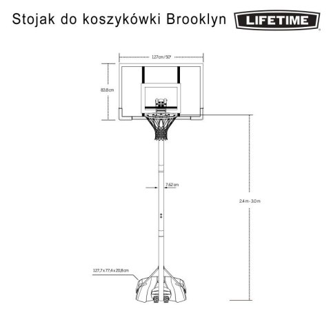 Stojak do koszykówki Lifetime 50" BROOKLYN 90981 Lifetime