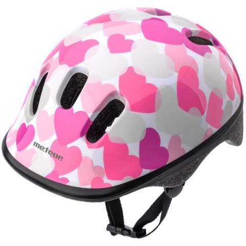 Kask rowerowy Meteor KS06 Hearts pink roz S 48-52cm Jr 24819 Meteor