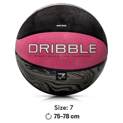 Piłka koszykowa Meteor Dribble różowy Meteor