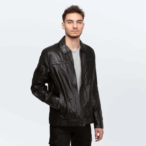 Cameleon Men's Leather Jacket Richard Black WD