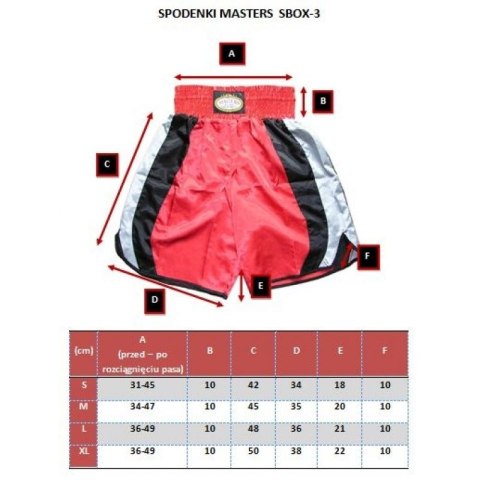 (P) Spodenki bokserskie MASTERS - SBOX-3 XL Masters