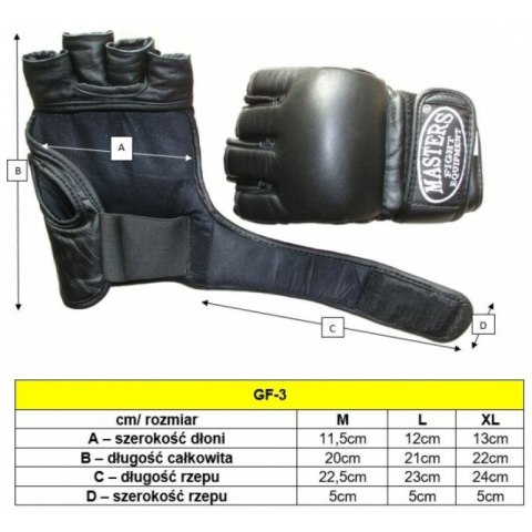Rękawice do MMA Masters GF-3 M 0127-02M Masters