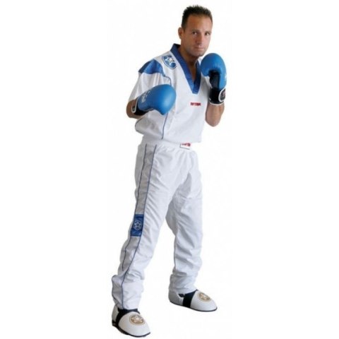 Strój do kickboxingu TOP TEN STAR COLLECTION biało-niebieski TOP TEN