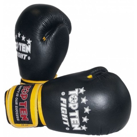 (W) Rękawice bokserskie TOP TEN FIGHT RTT-2 10 oz czarno-żółte TOP TEN
