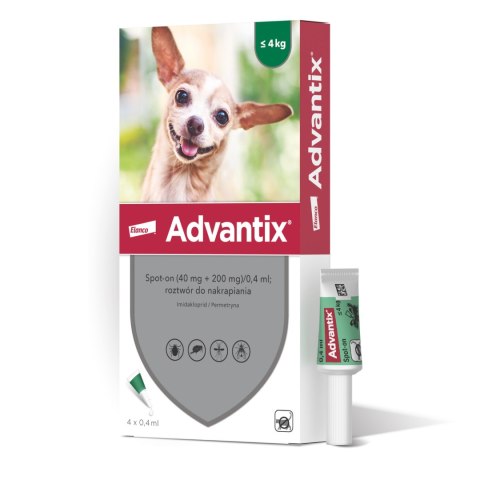 Bayer Advantix Krople Na Kleszcze I Pchły 4x0,4ml Bayer