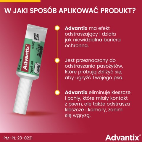 Bayer Advantix Krople Na Kleszcze I Pchły 4x0,4ml Bayer