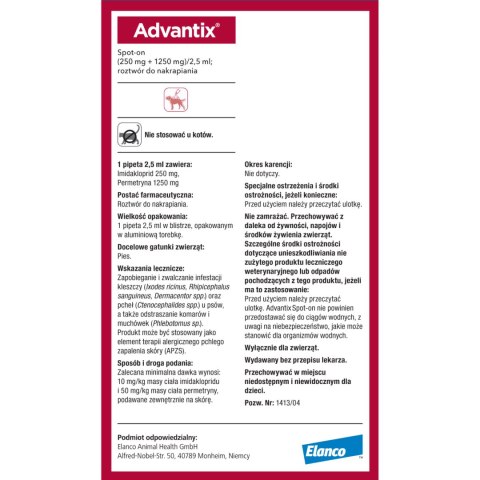 Bayer Advantix Krople Na Kleszcze I Pchły 2,5ml Bayer