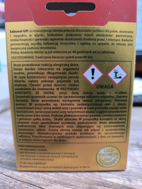 Laboratorium DermaPharm Sabunol Czarna Obroża Przeciw Pchłom I Kleszczom Dla Psa 50cm Laboratorium DermaPharm