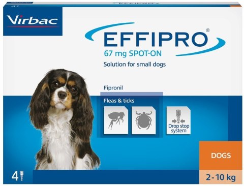 EFFIPRO Spot-On pies S 2-10 kg (pipeta 4 x 0,67ml) Virbac
