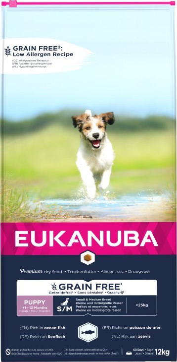 Eukanuba Puppy&Junior Small/Medium Grain Free Łosoś 12kg Eukanuba