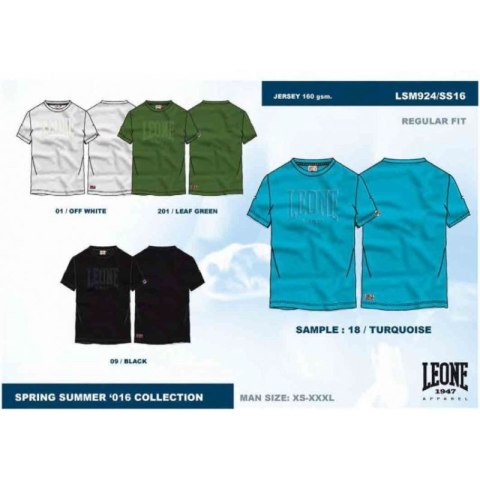 T-shirt męski LEONE LSM924/S16 turkusowy "L" LEONE