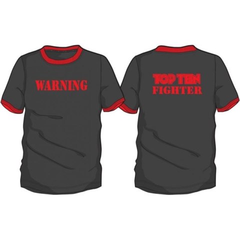 T-shirt TOP TEN "WARNING" XL czarny TOP TEN