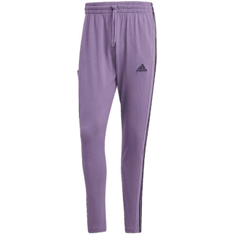 Spodnie adidas Essentials Single Jersey Tapered Open Hem 3-Stripes M IJ8699 Adidas