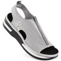 Komfortowe sandały wsuwane Rieker W RKR686 metallic Rieker