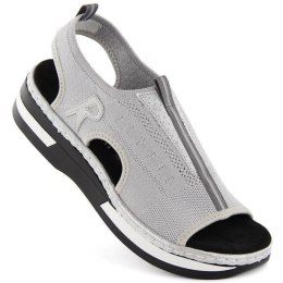 Komfortowe sandały wsuwane Rieker W RKR686 metallic Rieker