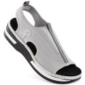 Komfortowe sandały wsuwane Rieker W RKR686 metallic Rieker