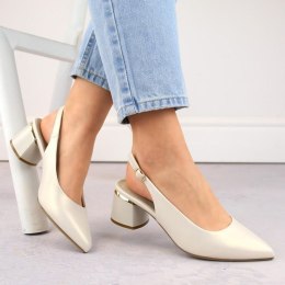 Sandały eleganckie pełne Sergio Leone W SK439B perłowe Sergio Leone