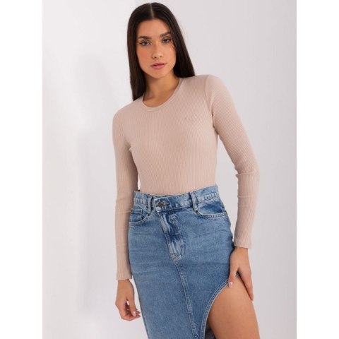 Beżowa bluzka w prążek BASIC FEEL GOOD (RV-BZ-9207.41X) Basic Feel Good