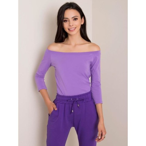 Bluzka z odkrytymi ramionami fioletowa (RV-BZ-4692.11) Basic Feel Good