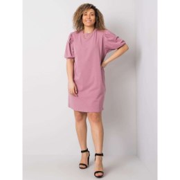 Brudnoróżowa sukienka plus size z bawełny (RV-SK-6319.65) Basic Feel Good