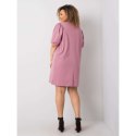 Brudnoróżowa sukienka plus size z bawełny (RV-SK-6319.65) Basic Feel Good