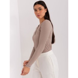 Ciemnobeżowa bawełniana bluzka BASIC FEEL GOOD (RV-BZ-9211.26X) Basic Feel Good