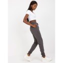 Ciemnoszare melanżowe dresowe spodnie basic jogger (B-005.05) Basic Feel Good