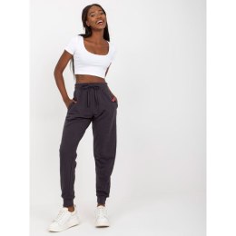 Grafitowe dresowe spodnie basic z kieszeniami (B-005.53) Basic Feel Good