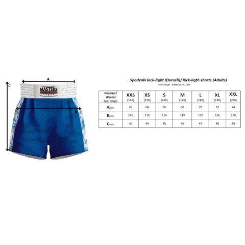 Spodenki treningowe do kick lightu MASTERS (WAKO APPROVED) Masters