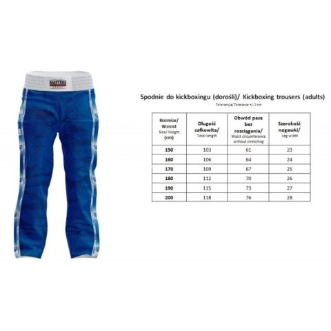 Spodnie do kickboxingu MASTERS SKBP-M (WAKO APPROVED) Masters