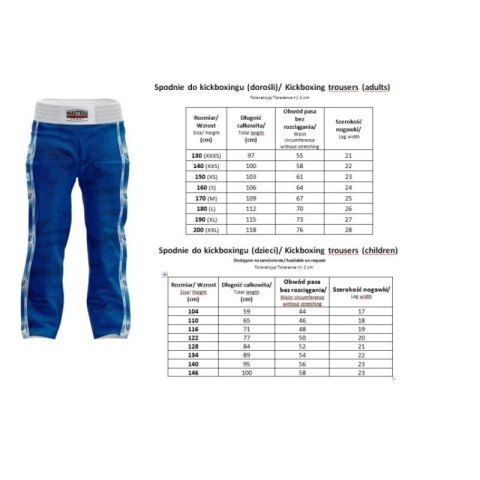 Spodnie do kickboxingu MASTERS SKBP-M (WAKO APPROVED) Masters