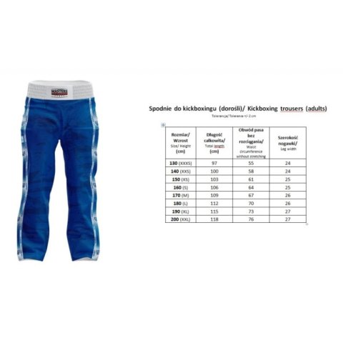 Spodnie do kickboxingu MASTERS SKBP-M (WAKO APPROVED) Masters