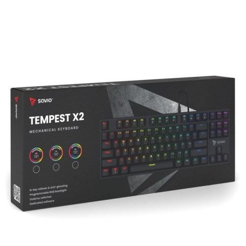 SAVIO KLAWIATURA MECHANICZNA RGB OUTEMU BLUE TEMPEST X2 Savio