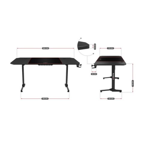 Biurko gamingowe Huzaro Hero 4.7 Black Huzaro