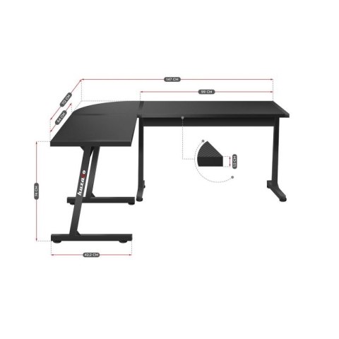 Biurko gamingowe Huzaro Hero 6.0 Black Huzaro