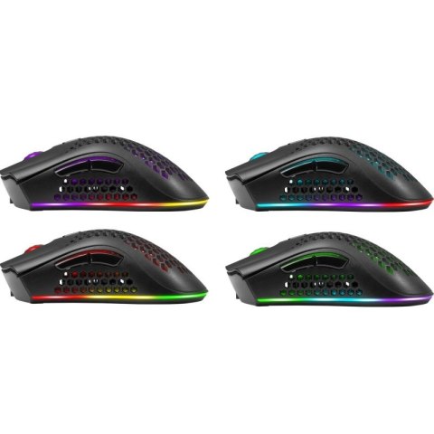 DEFENDER MYSZ BEZPRZEWODOWA GM-709L WARLOCK RF RGB 2400DPI 8P, 5 TRYBÓW PODŚWIETLENIA, DZIUROWANA 52709 DEFENDER