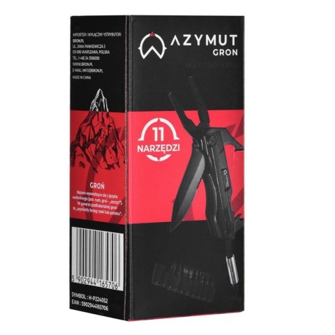 Multitool AZYMUT Gron - 11 narzędzi + 9 bitów + kabura (H-P224052) Azymut